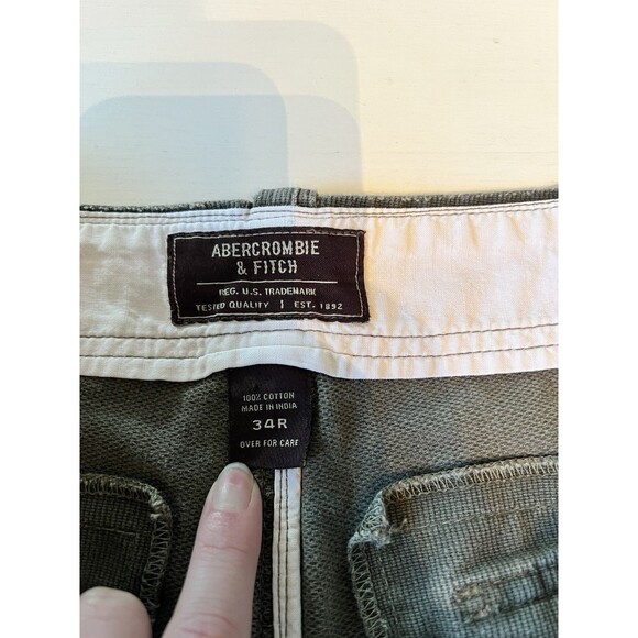 Abercrombie & Fitch Vtg Cargo Pants Mens 34R Corduroy Baggy Utility Pockets Y2K - Picture 5 of 9